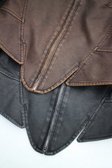 ピグメントウォッシュドレザージャケット / Pigmented Washed Leather Jacket - Brown