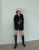 ステッチリネンショーツ/Stitched Linen Shorts (3color)