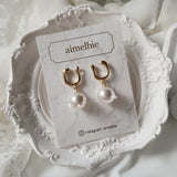 Horse Shoe and Pearl Piercing (Medium) - Gold Color