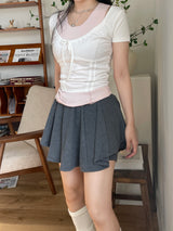 レイヤードリブノースリーブ / layered ribbed sleeveless