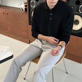ローウォッシャブルボタンカラーニットウェア / Low Washable Button Collar Knitwear (9 colors)