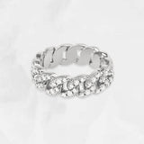 ストーン キューバ リング / [S925] Stones Cuban Ring (white,silver)