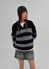 [MADE] Orenu Striped Collar Knit