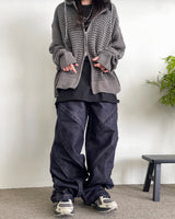 Hoshi mesh hooded knit zip-up