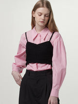Tweed bustier top - Black (6671629910134)