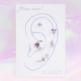 パープルライキ―ピアスセット/[Styling] Purple Liky Piercing Set (5 set)