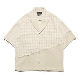 チェック＆レースダメージシャツ / check & lace damanged shirt