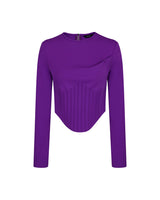 ピンタックジャージートップ / Pintuck Jersey Top _ Purple