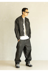 ハイネックバイカーデニム　MFHJK003ブラック