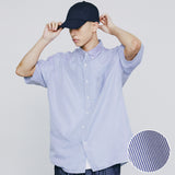 ストライプコンフィールーズフィットシャツ / STRIPE COMF LOOSE FIT SHIRT BLUE