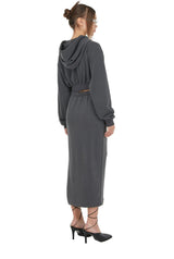 [ISK001-4] COOL ATTITUDE SLIT SKIRT CHARCOAL