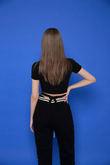 XストリングクロップドTシャツ / TOP(4653) X-string cropped tee