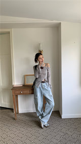 バウアオフショルダー長袖Tシャツ