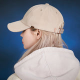 Rose gold double link over fit ball cap BEIGE