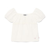 チェリーレーススクエアネックブラウス / CHERRY LACE SQUARE NECK BLOUSE [WHITE]