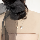 Square Link Bold Pendant Necklace