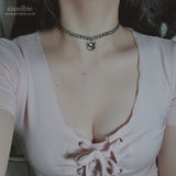 Melbie The Cat Series - Cat face Bold Chain Choker Necklace (Silver ver.) (Rapper Lee Youngji Necklace)