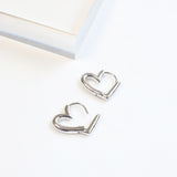 ワンタッチハートリングピアス / One Touch Heart Ring Earrings (2 Color)