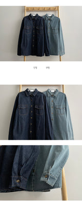 ファインウォッシングデニムシャツ / Fine-washing denim shirt