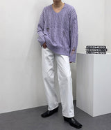 ウィステッドダメージニット/SK wisted damage knitwear (4 colors)