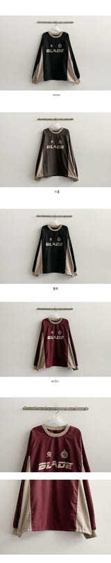 Bled Hem String Color Windbreaker Sweatshirt