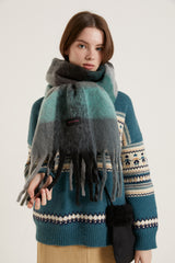 カラードチェックマフラー / COLORED CHECK MUFFLER_GREY
