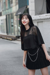 チェーンメッシュクロップTシャツ / TOP(8062) Chain Mesh Crop Tee