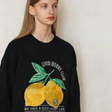 ダブルレモンスウェットシャツ/DOUBLE LEMON SWEATSHIRT_BLACK
