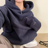 [Bellide made/fleece-lined wool] Berrygood fleece-lined wool embroidery hoodie