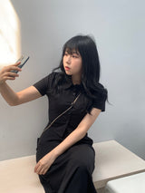 ミューズスリットサマーロングバンディングスカート / Muse Slit Summer Long Banding Skirt (2 colors)