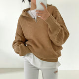 Quarter Zip Waffle Knit Top