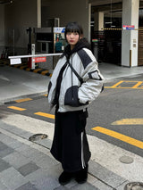 Cut-Off Cutting Hooded Zip-Up