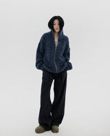 ピンタックブラックブルーワイドパンツ / no.5108 Pintuck Black Blue Wide Pants