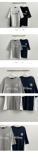 スチールカラーショートスリーブTシャツ / Steel Color Short-Sleeved T-Shirt