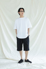 ONE TUCK BERMUDA PANTS BLACK (6561071497334)