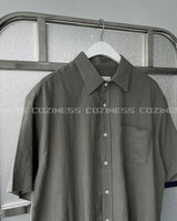 リネンバイオショートスリーブシャツ / UN275 Linen Bio Short-Sleeved Shirt (4 colors)