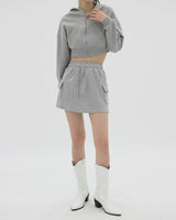 ジュリクロップフードジップアップ / Juri Crop Hood Zip-up (3color)