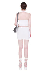 2ウェイホルタースパンクロップスリーブレストップ/2-way halter span crop sleeveless top (white)