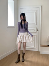 Reira unbalanced cotton mini skirt