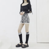 Jellyo Sleeve Slit String Cardigan