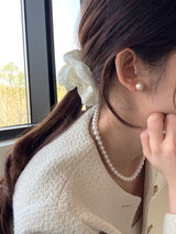 [92.5silver] コットンパールピアス