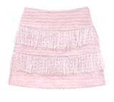 Fringe tweed skirt