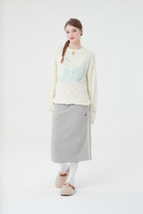 スモールチェリーミディスカート／SMALL CHERRY MIDI SKIRT [MELANGE GRAY]