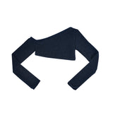 ワンショルダークロップニット / ONE SHOULDER CROP KNIT #NAVY