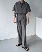 リネンショートスリーブボックスシャツ / ECT linen short-sleeved box shirt (4 colors)