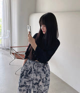 防水タイダイ プリーツ ワイドパンツ / [Made] Waterproof tie die pleats wide pants (2 colors)
