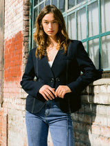 ラインノーカラージャケット / Line No-collar Jacket (2colors)
