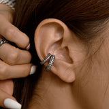 ドーナツイヤーカフ/[S925] Donut Ear cuffs (black silver)