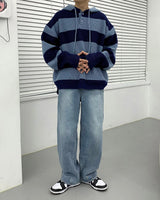 Striped Oversized Warmer Hooded Knitwear (3 colors)