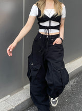 レイヤードストラップホールリボントップ / Layered Strap Hole Ribbon Top